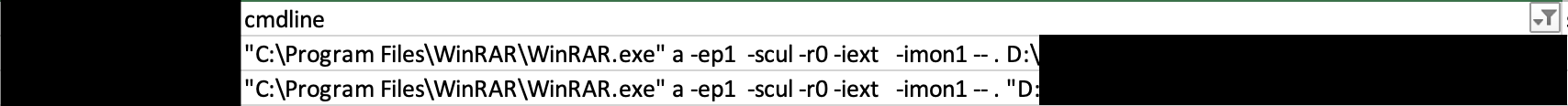 Figure 8: a screenshot of log entries showing data compression via WinRAR