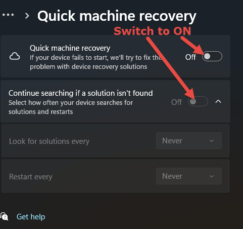 quick-machine-recovery-settings