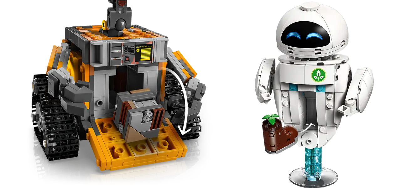 WALL-E and EVE each have storage compartments